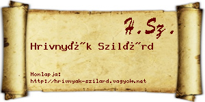 Hrivnyák Szilárd névjegykártya