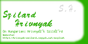 szilard hrivnyak business card